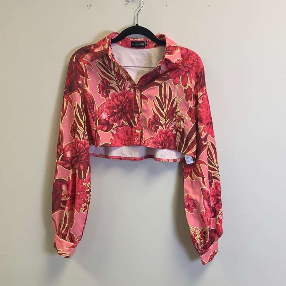 PrettyLittleThing Pink Floral Blouse